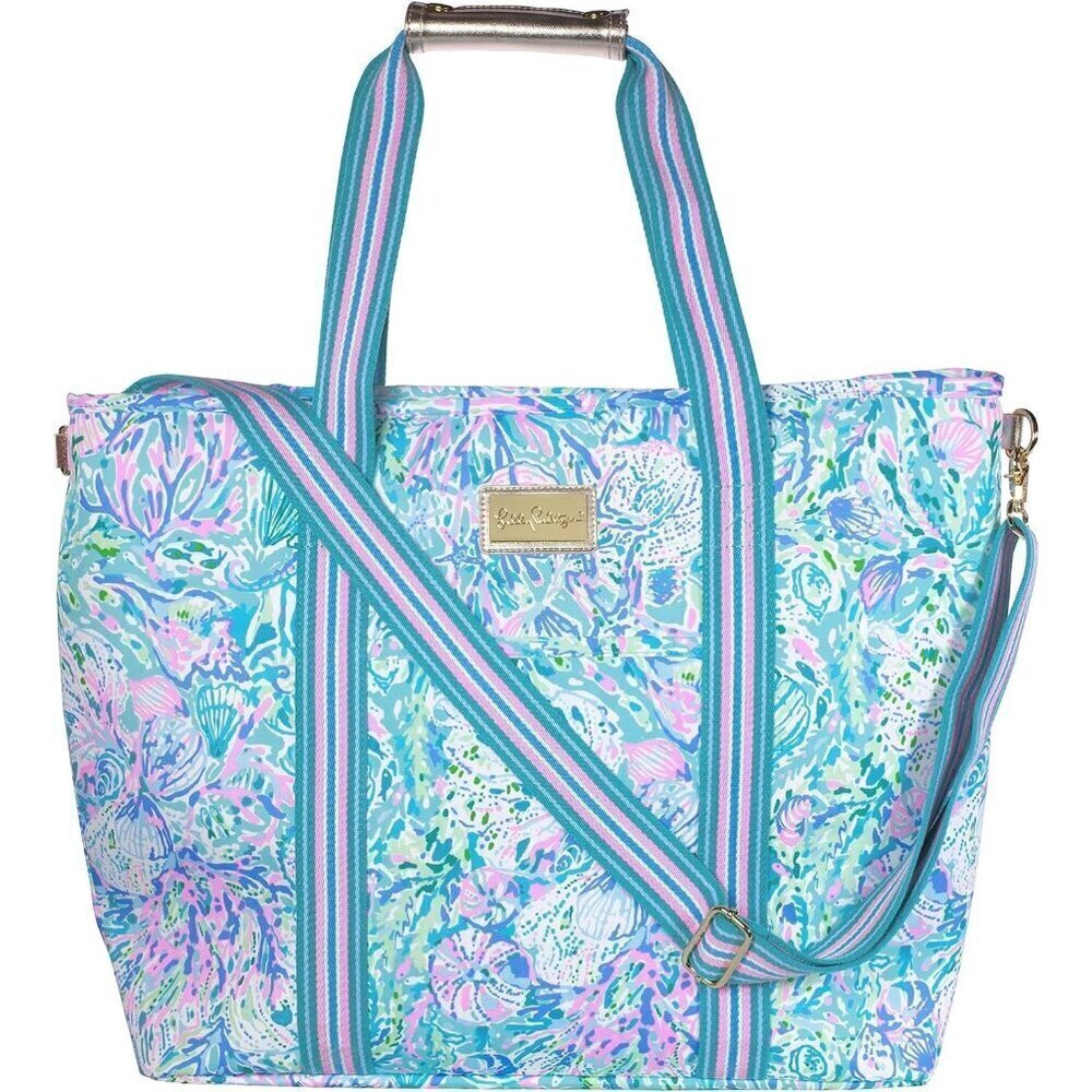Picnic and Beach Cooler, Shoulder Strap and Zippered Top